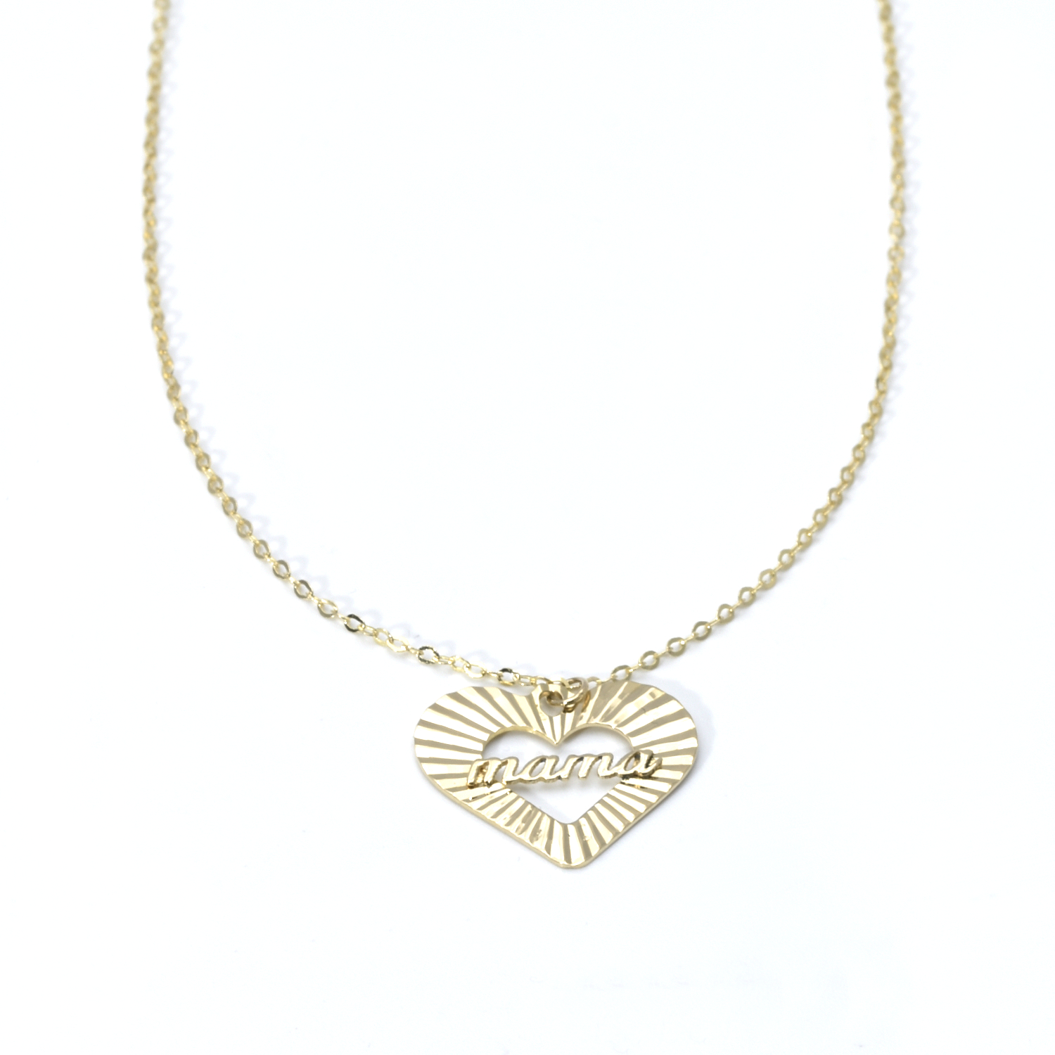 Kette mit Herzanhänger und Schriftzug "Mama"