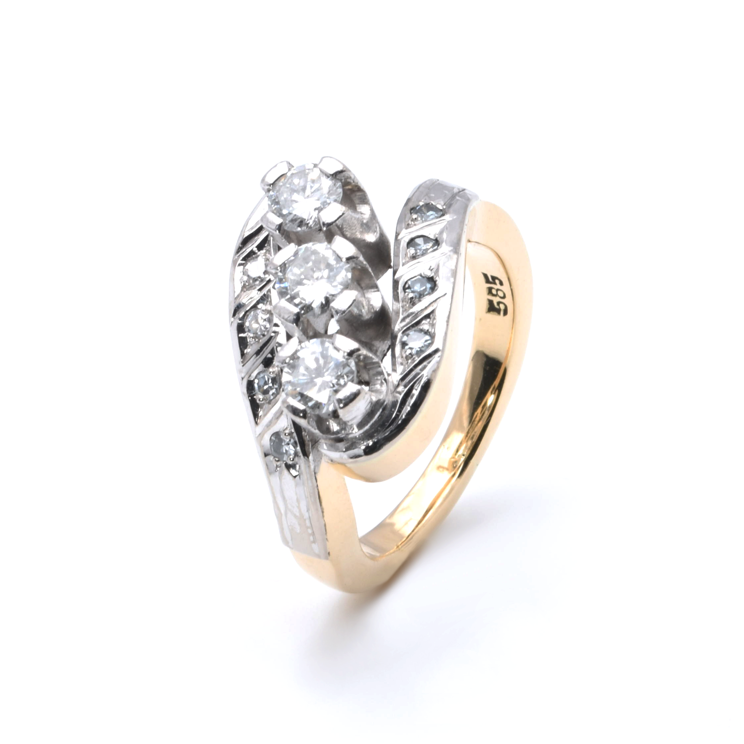 Ring | 585/000 Gold | Bicolor | Diamanten | Brillanten