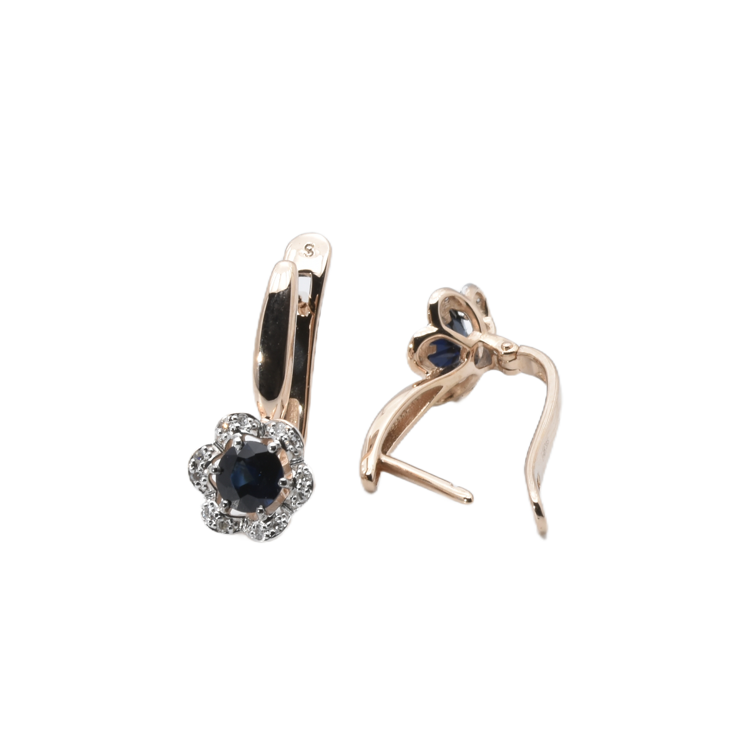 Ohrhänger mit Diamanten und Saphir
