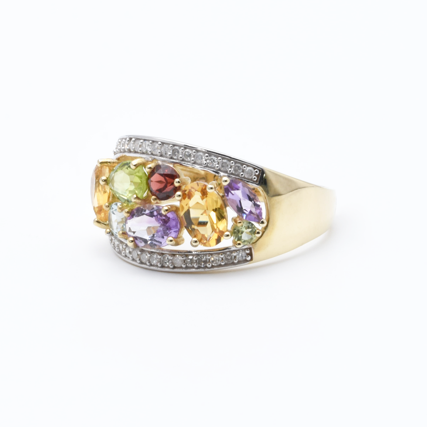 Ring | 375/000 Gold | Bicolor | Brillanten | Edelsteine