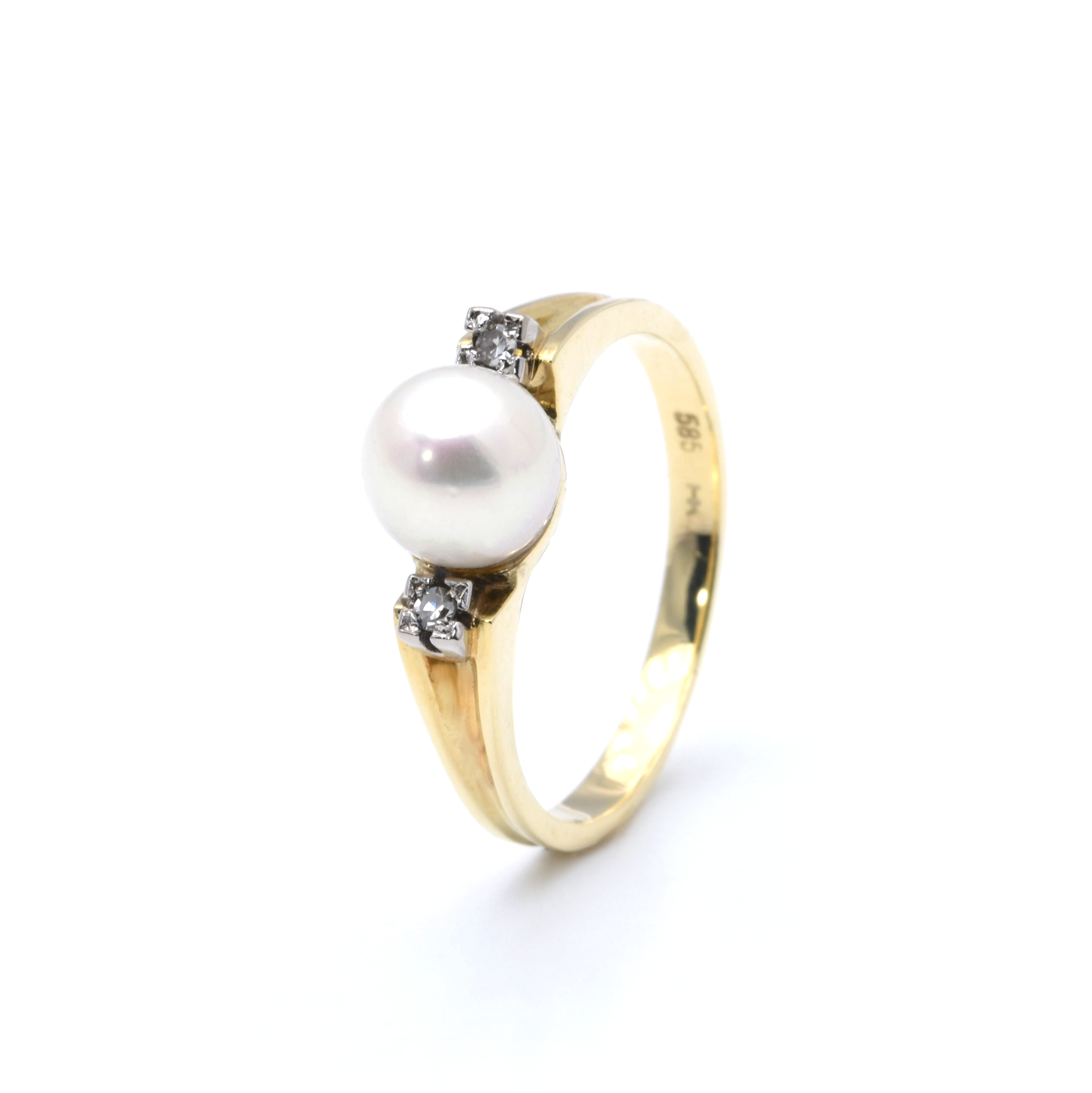 Ring | 585/000 Gold | Bicolor | Diamanten | Perle