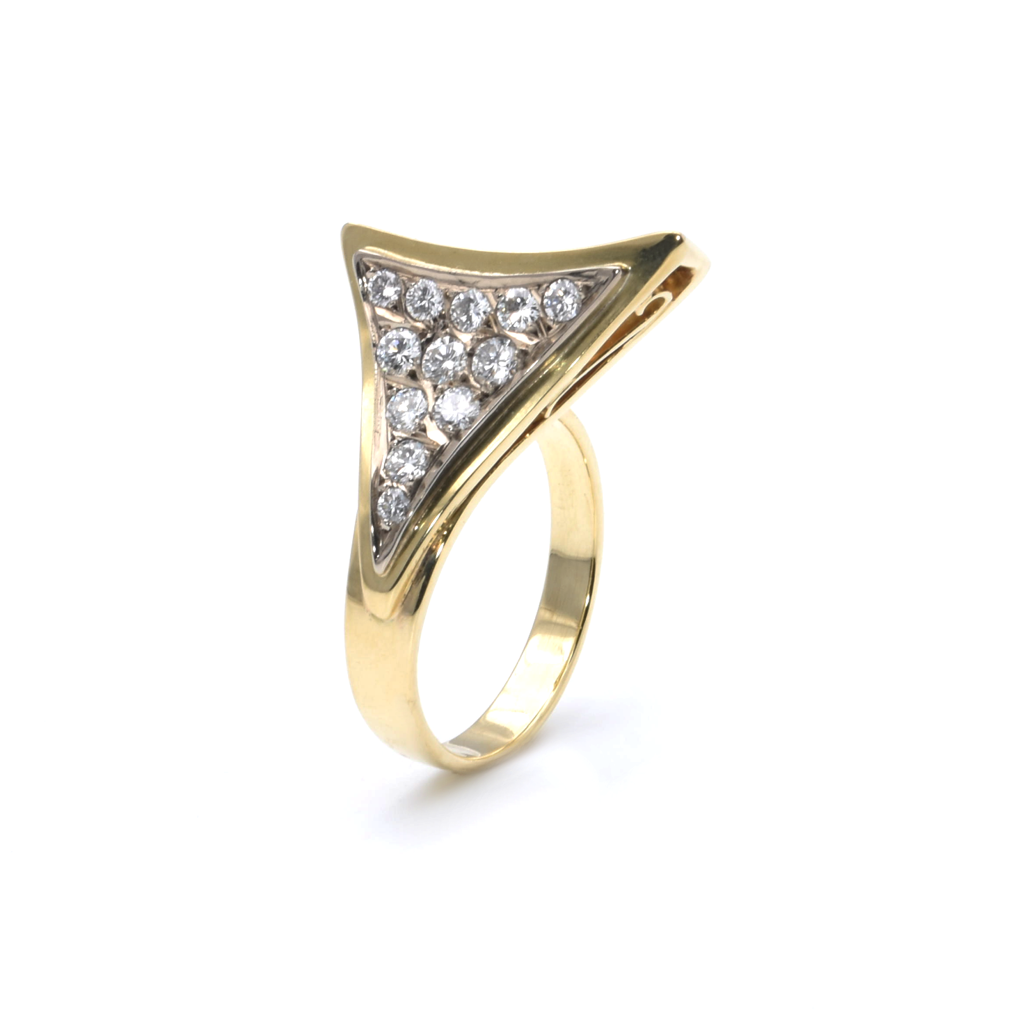 Bicolor-Ring mit Brillanten