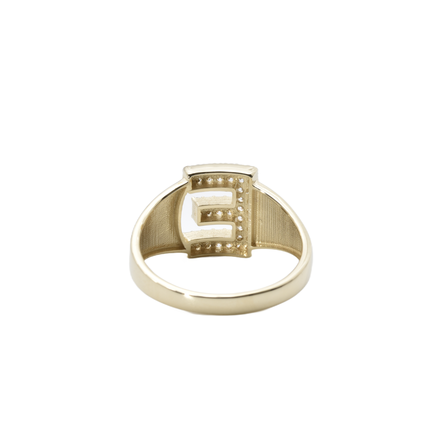 Ring Buchstabe "E" mit Zirkonia